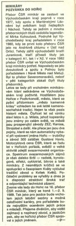 pozvánka do Hořic na 16. přebor ČSR