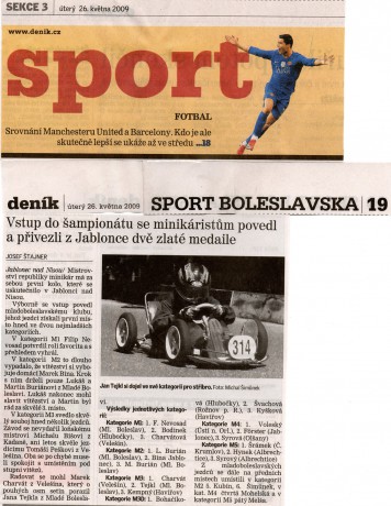 06. První kolo Mistrovství ČR v Jablonci n. N., 23.5.2009