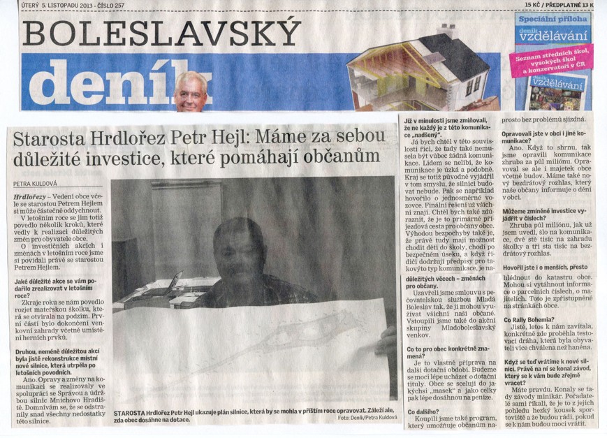 2013-11-5 Mladoboleslavsky denik