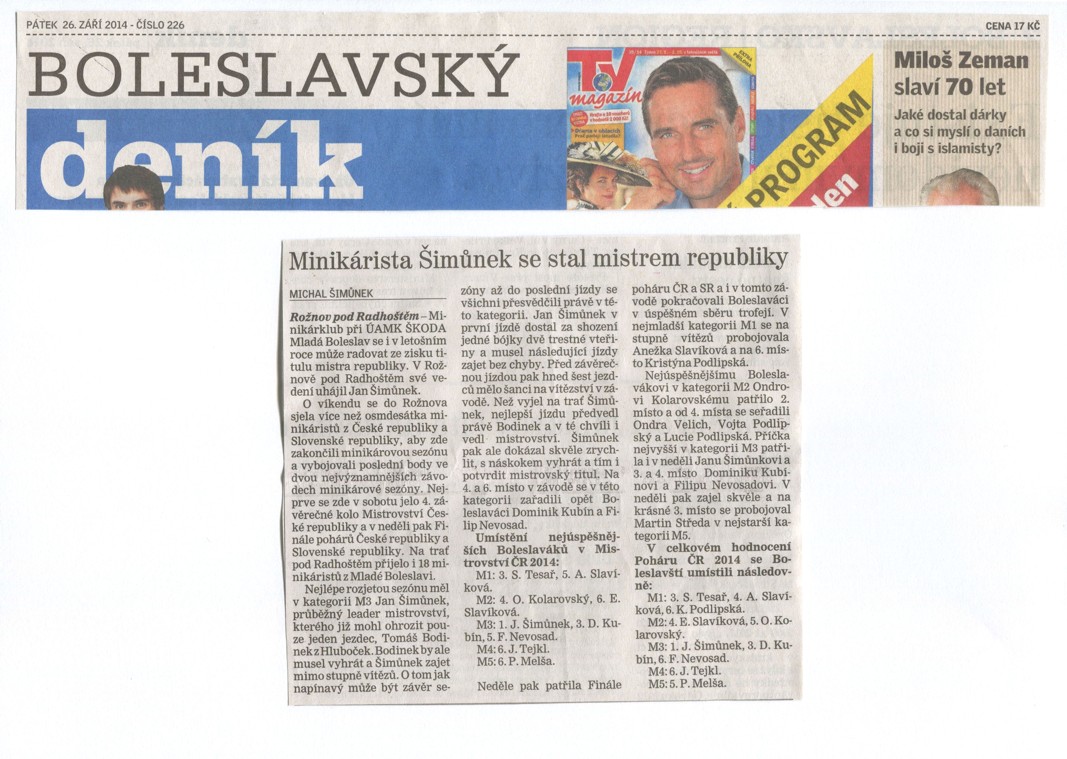 2014-9-26 Mladoboleslavsky denik