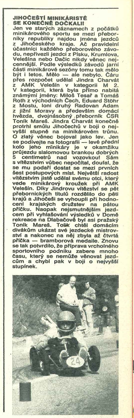 Jindra Charvát z Velešína, přeborník ČSR 