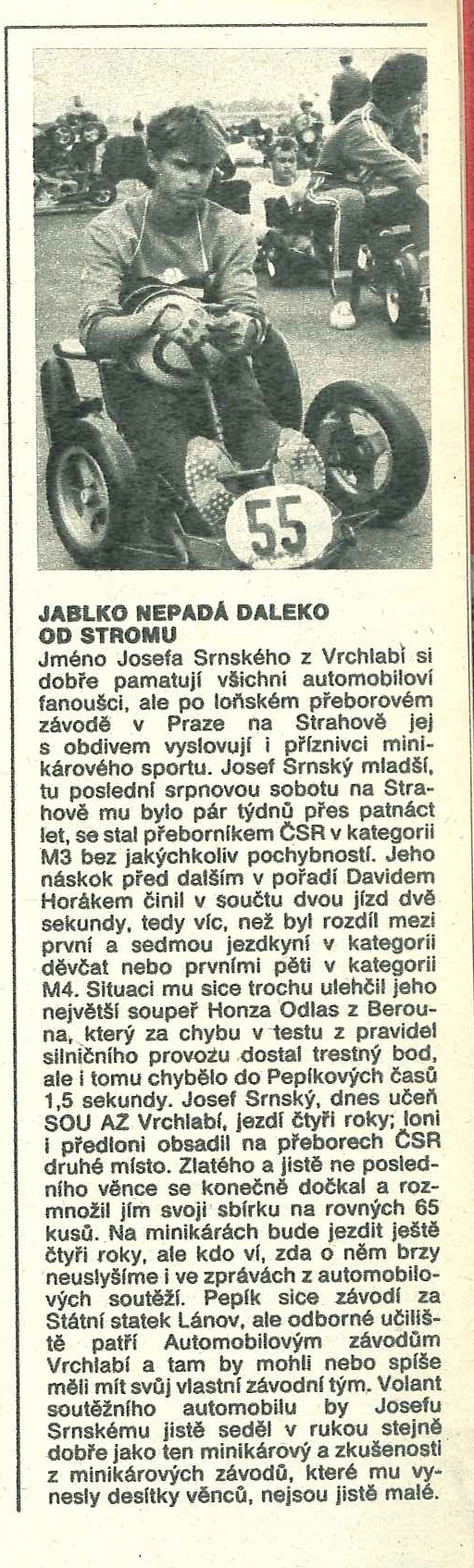 Josef Srnský z Vrchlabí, přeborník ČSR v M3