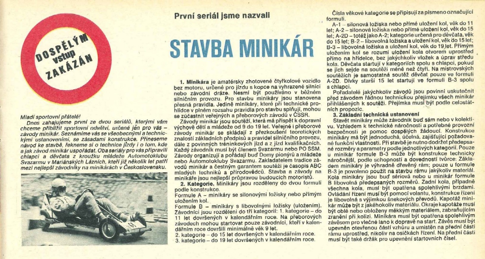 stavba minikár - řády 1.