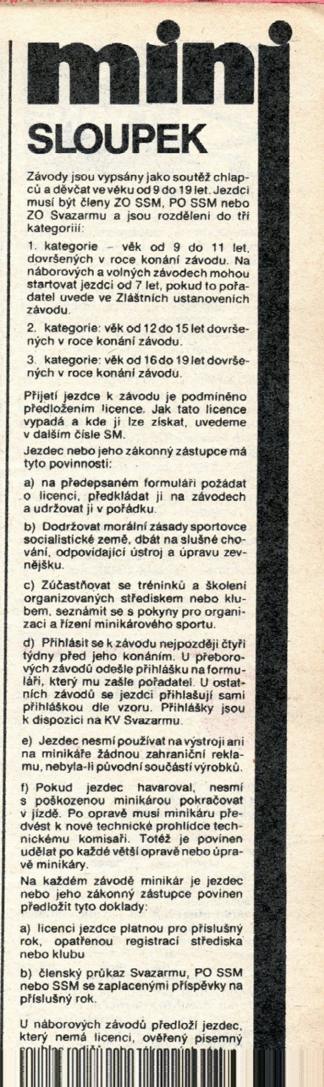 Pokyny pro organizaci a řízení minikárového sportu 2.