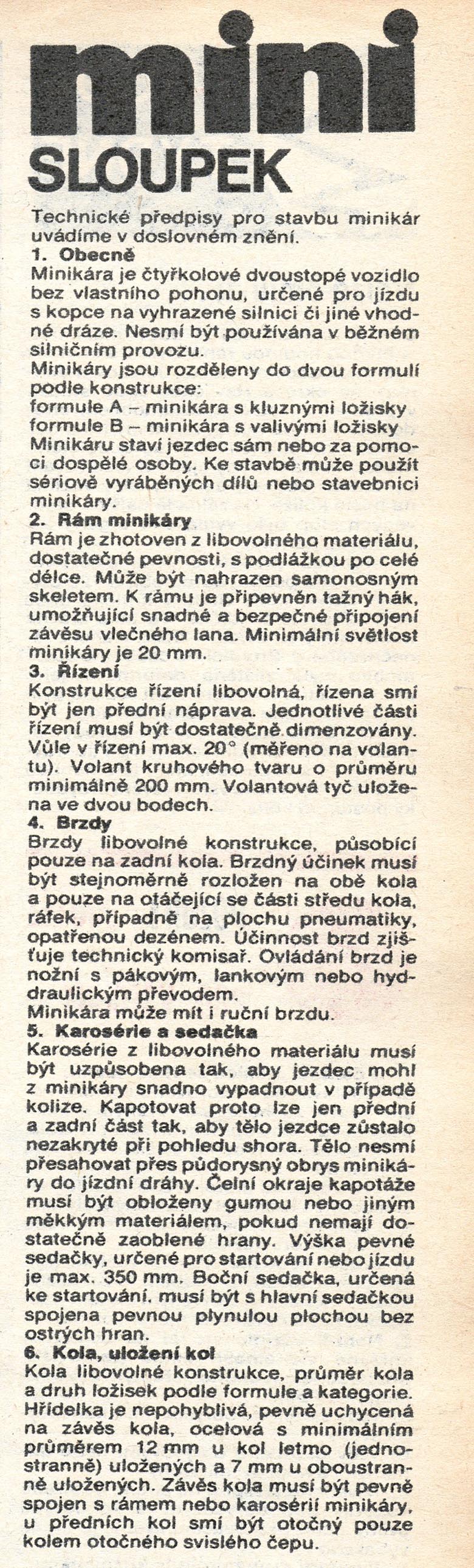 Pokyny pro organizaci a řízení minikárového sportu 5.